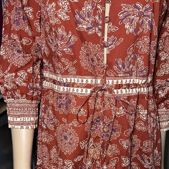 VERONICA BEARD Swedie Printed Midi Floral Red Dress size 2 - Picture 10 of 16